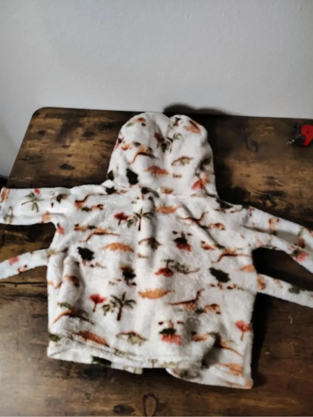 Dinosour Baby Unisex bathrobe front tie Modern Baby size 0-9 mo
